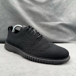 Cole Haan 2.0 Grand Stitchlite Men’s Size 10M Wingtip Triple Black Knit Sneakers